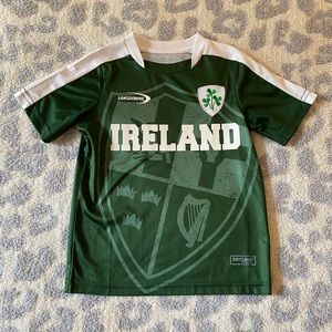 Ireland Lansdowne Kids Top With Shamrock Sprig Crest Bottle Green Colour